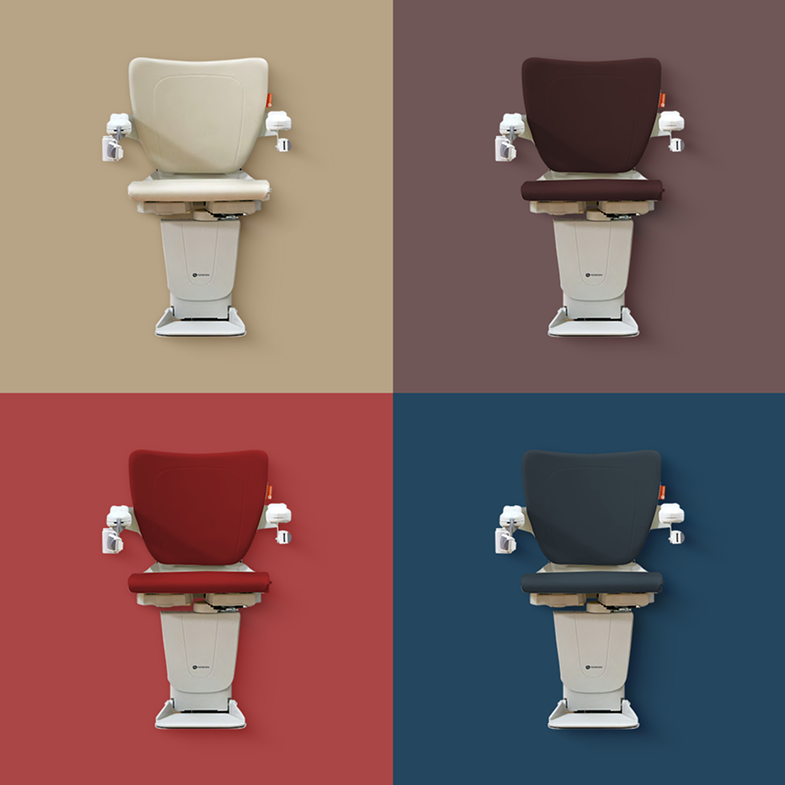 a selction of Age uk stairlift colours