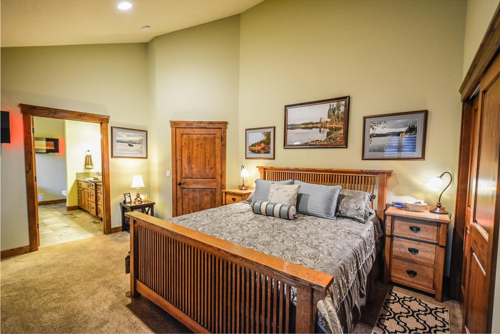 Bedroom with wooden furniture