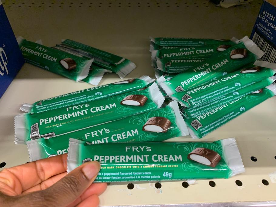 Fry’s Chocolate and Peppermint Cream bars
