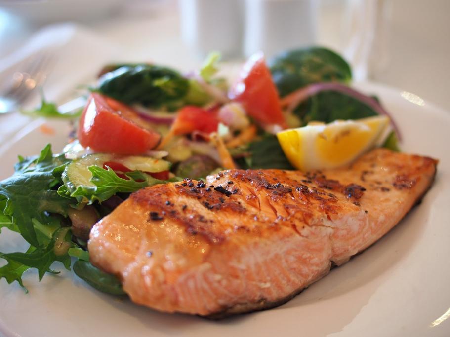Baked or grilled salmon steak